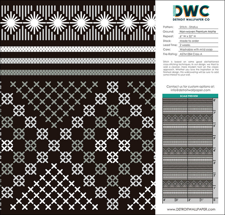 Stitch - Stratus <br> Wallpaper - The Detroit Wallpaper Co.