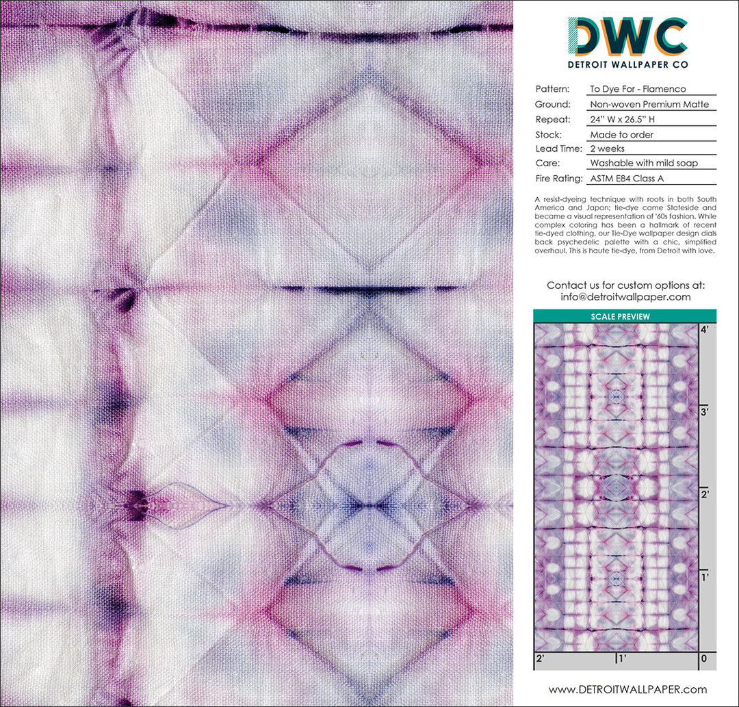 To Dye For - Flamenco <br> Wallpaper - The Detroit Wallpaper Co.