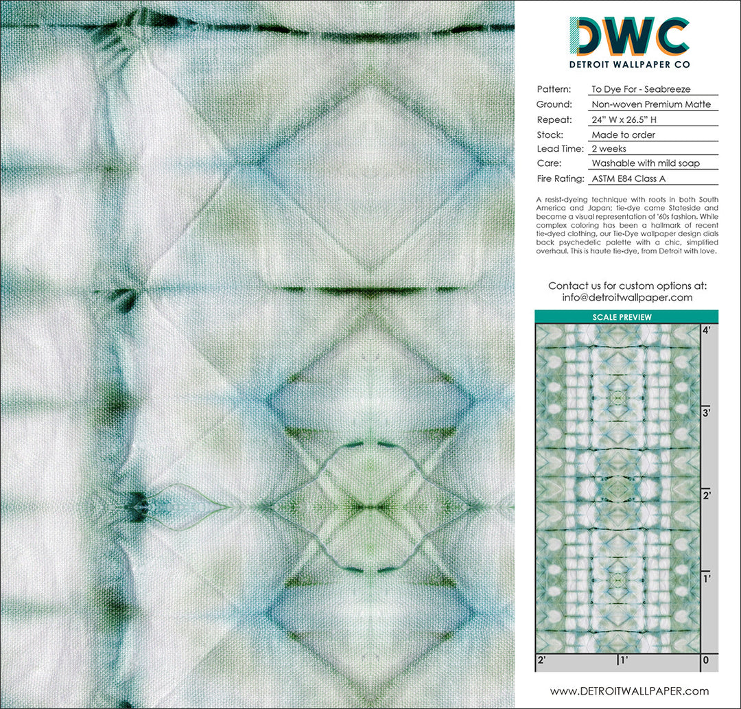 To Dye For - Seabreeze <br> Wallpaper - The Detroit Wallpaper Co.