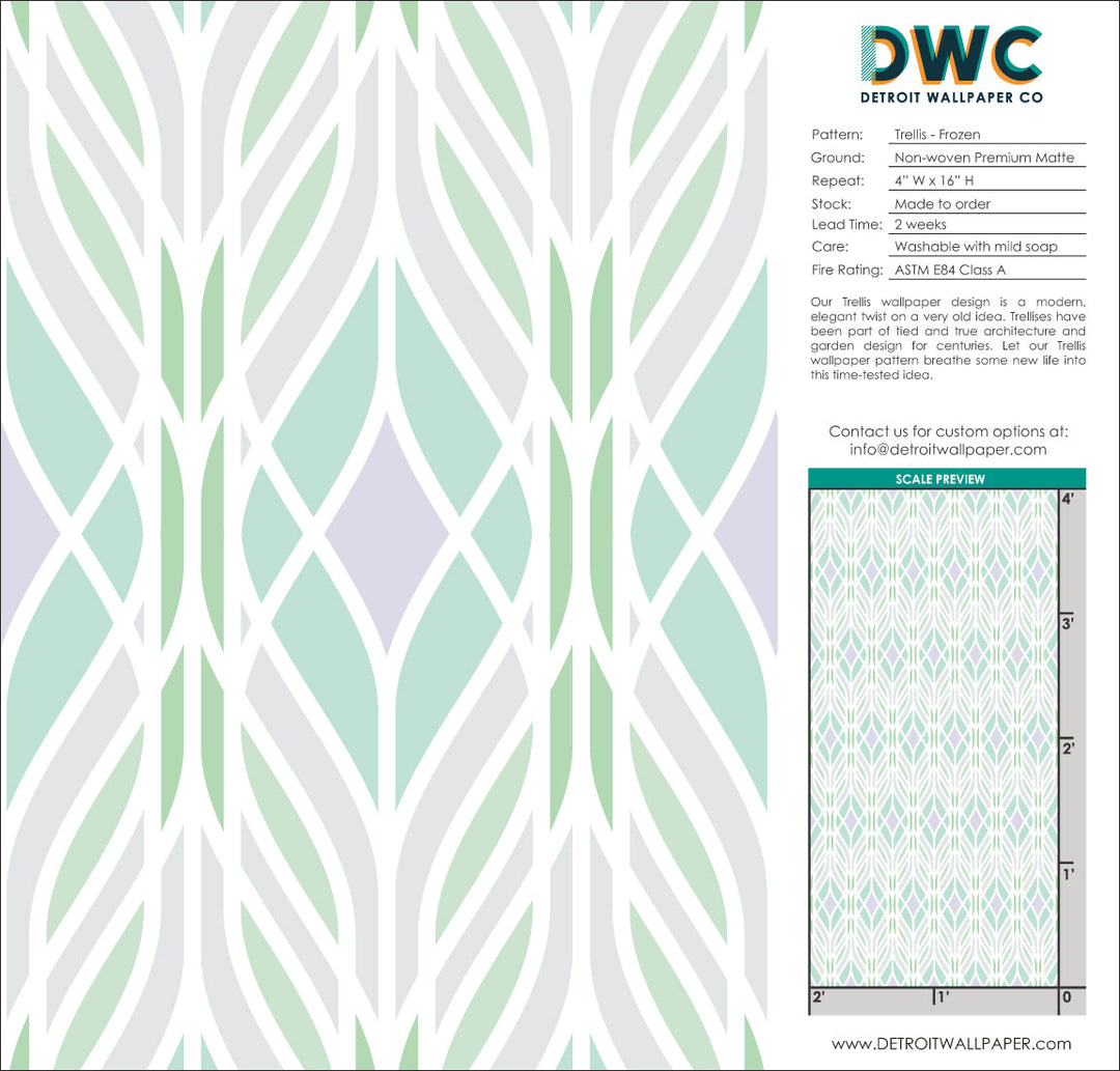Trellis - Frozen <br> Wallpaper - The Detroit Wallpaper Co.