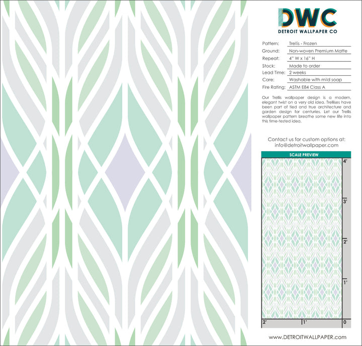 Trellis - Frozen <br> Wallpaper - The Detroit Wallpaper Co.
