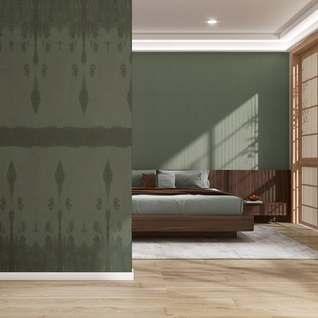 Veiled - Frontier Green <br> Wallpaper - The Detroit Wallpaper Co.