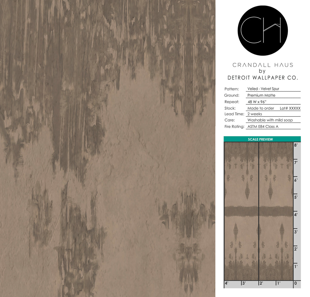Veiled - Velvet Spur <br> Wallpaper - The Detroit Wallpaper Co.