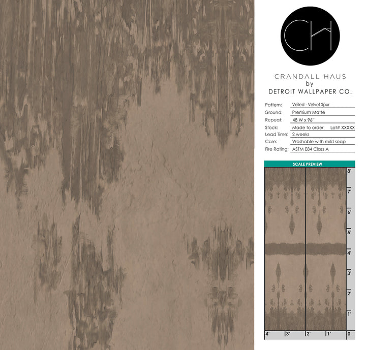 Veiled - Velvet Spur <br> Wallpaper - The Detroit Wallpaper Co.