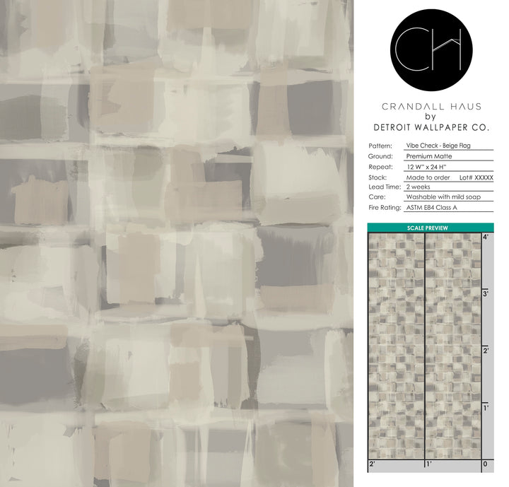 Vibe Check - Beige Flag <br> Wallpaper - The Detroit Wallpaper Co.