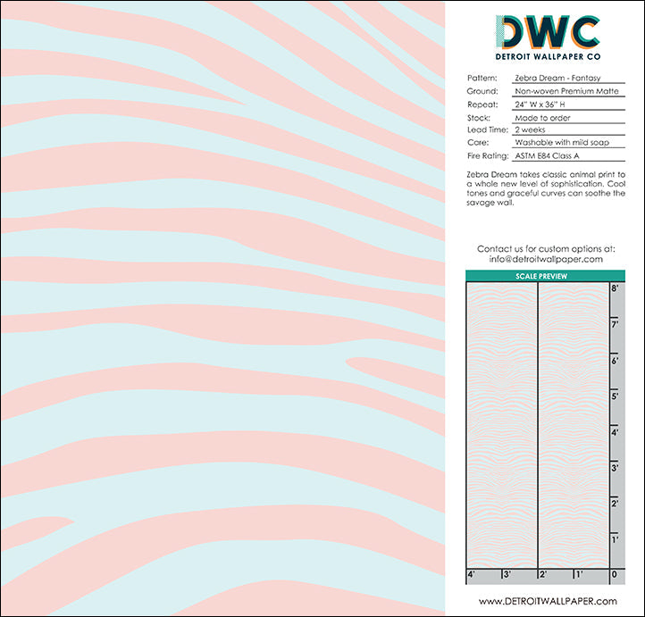 Zebra Dream - Fantasy <br> Wallpaper - The Detroit Wallpaper Co.