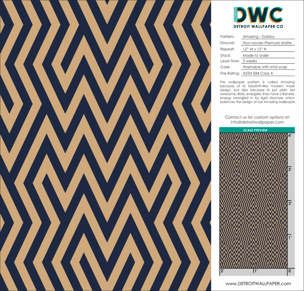 Amazing - Gatsby <br> Wallpaper - The Detroit Wallpaper Co.