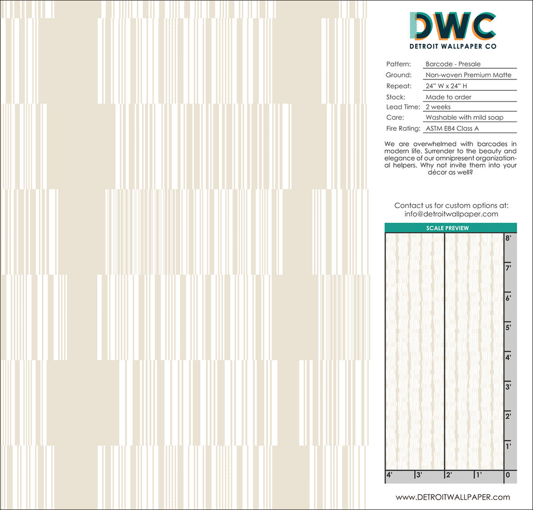 Barcode - Presale <br> Wallpaper - The Detroit Wallpaper Co.