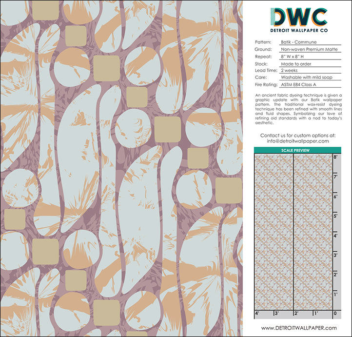 Batik - Commune <br> Wallpaper - The Detroit Wallpaper Co.