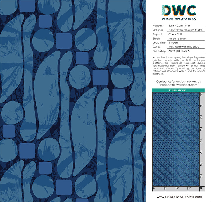 Batik - Deep <br> Wallpaper - The Detroit Wallpaper Co.
