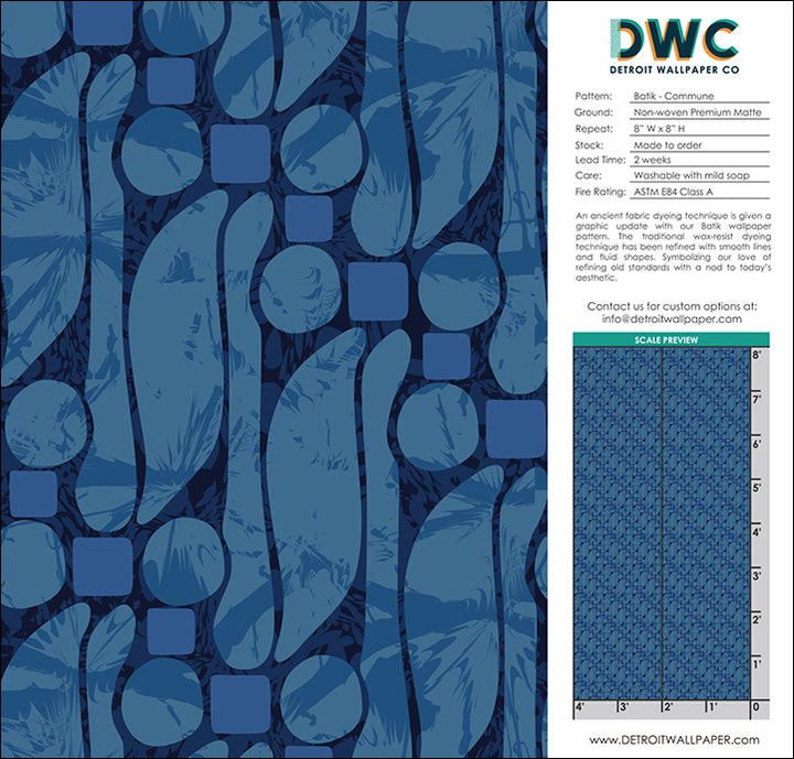 Batik - Deep <br> Wallpaper - The Detroit Wallpaper Co.