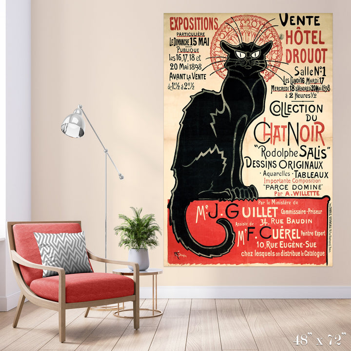Chat Noir Colossal Art Print - Trendy Custom Wallpaper | Contemporary Wallpaper Designs | The Detroit Wallpaper Co.