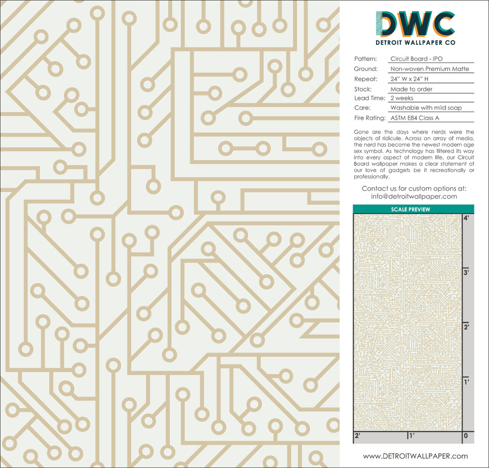 Circuit Board - IPO <br> Wallpaper - The Detroit Wallpaper Co.