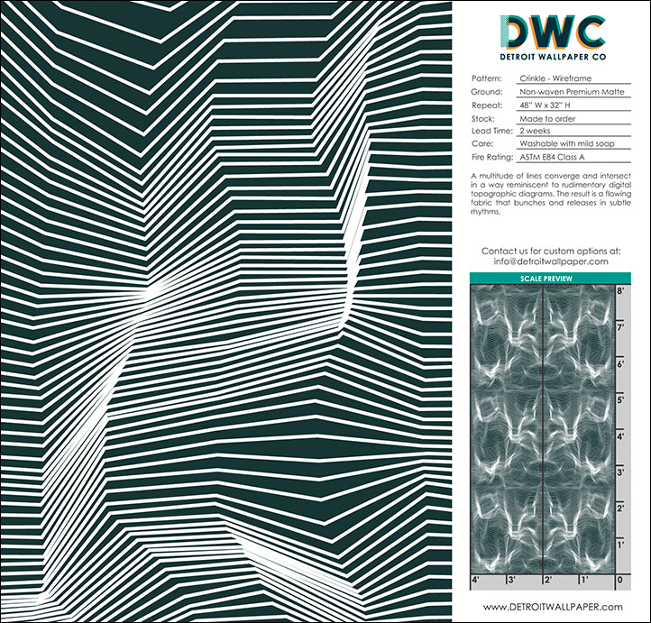 Crinkle - Wireframe <br> Wallpaper - The Detroit Wallpaper Co.