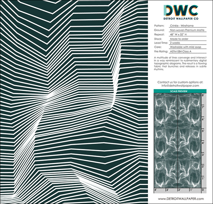 Crinkle - Wireframe <br> Wallpaper - The Detroit Wallpaper Co.