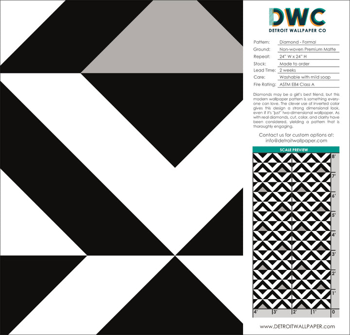 Diamond - Formal <br> Wallpaper - The Detroit Wallpaper Co.