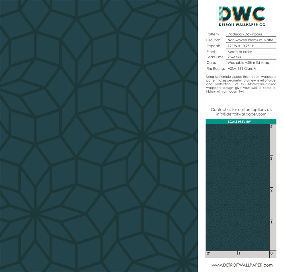 Dodeca - Downpour <br> Wallpaper - The Detroit Wallpaper Co.