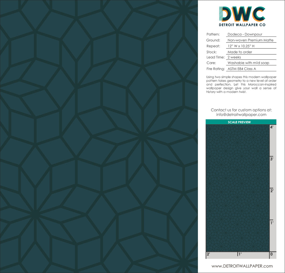 Dodeca - Downpour <br> Wallpaper - The Detroit Wallpaper Co.