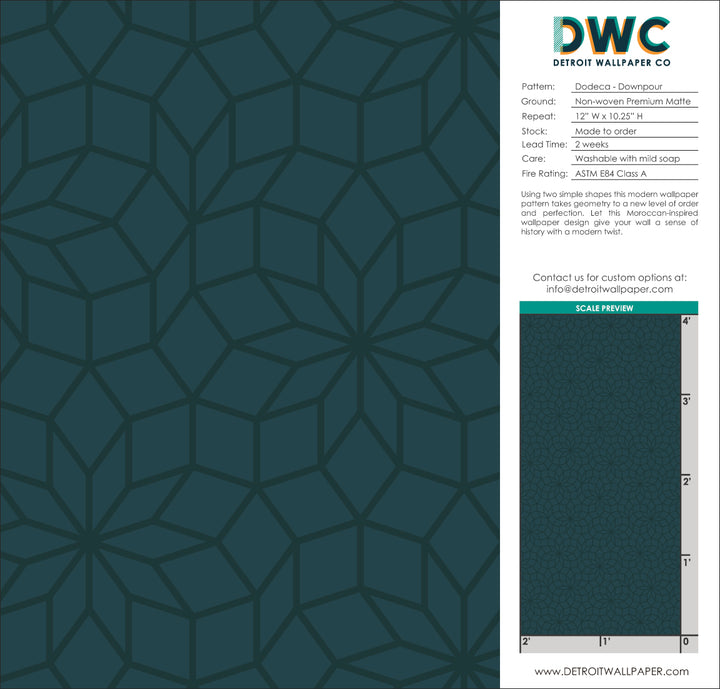 Dodeca - Downpour <br> Wallpaper - The Detroit Wallpaper Co.