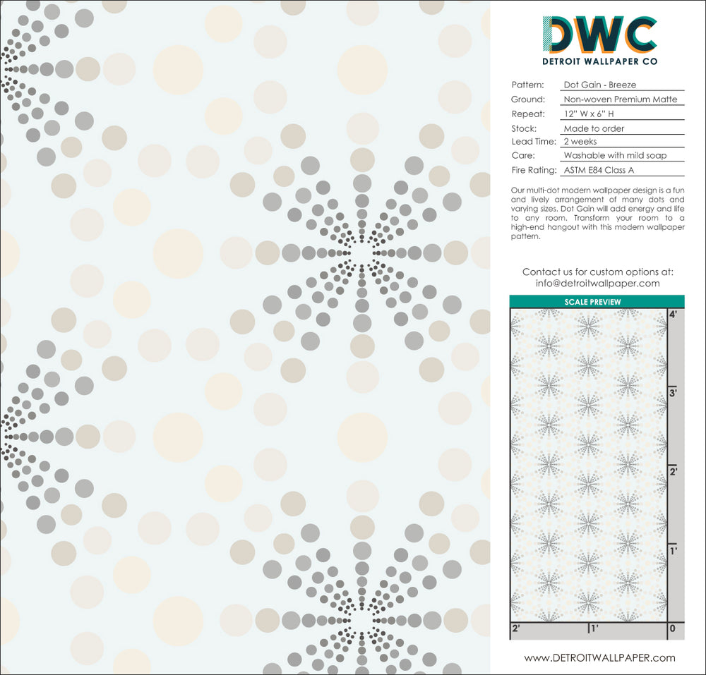 Dot Gain - Breeze <br> Wallpaper - The Detroit Wallpaper Co.
