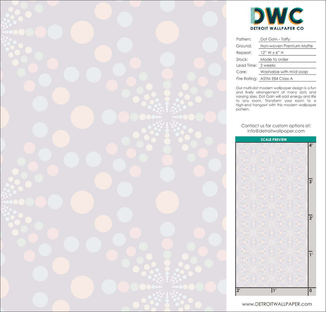 Dot Gain - Taffy <br> Wallpaper - The Detroit Wallpaper Co.