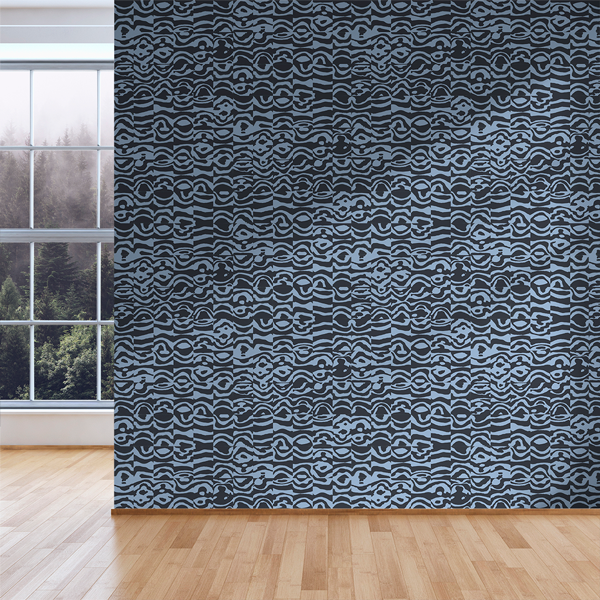 Echo Tower - Cerulean <br> Wallpaper - The Detroit Wallpaper Co.