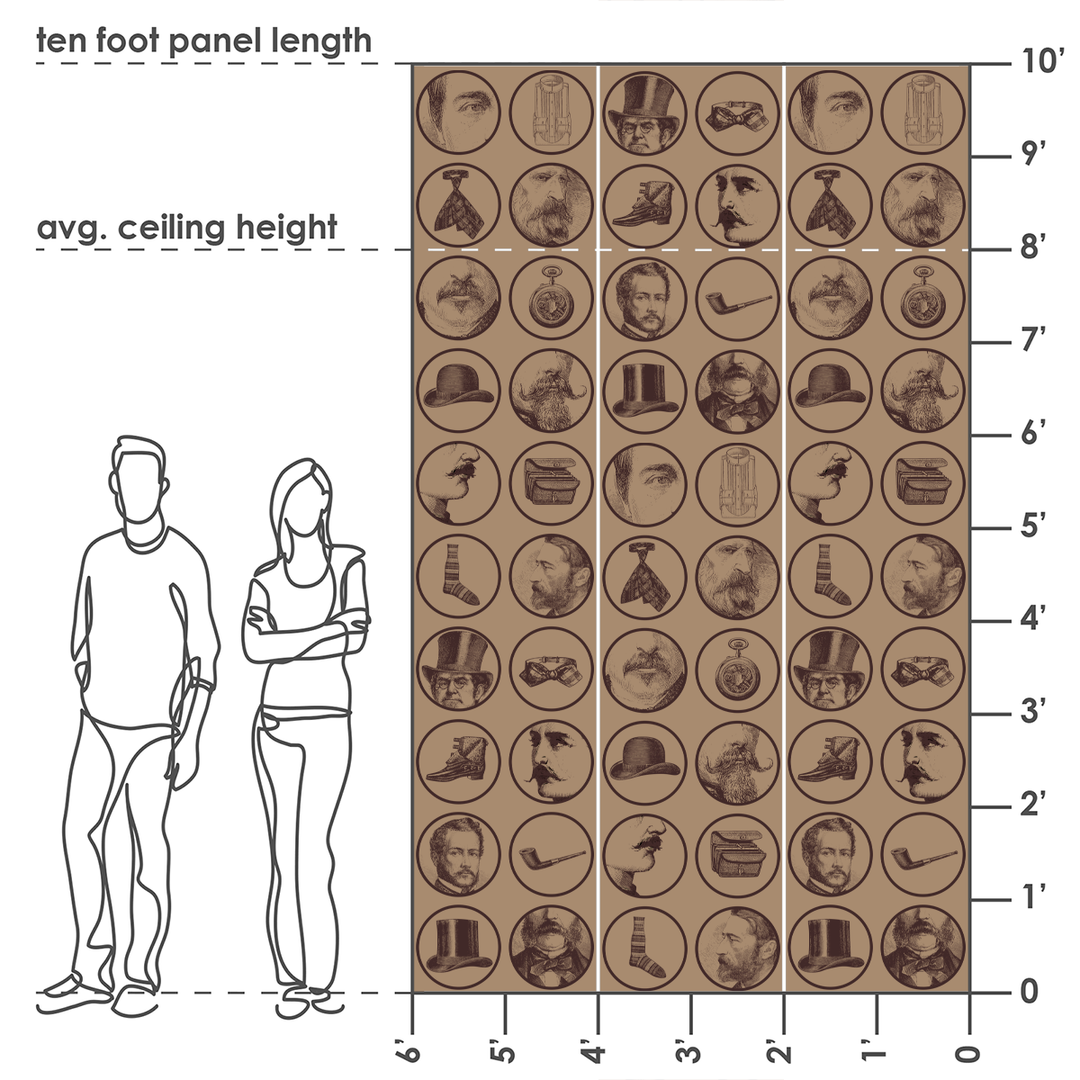 Engraved Gent - Vintage <br> Wallpaper - The Detroit Wallpaper Co.