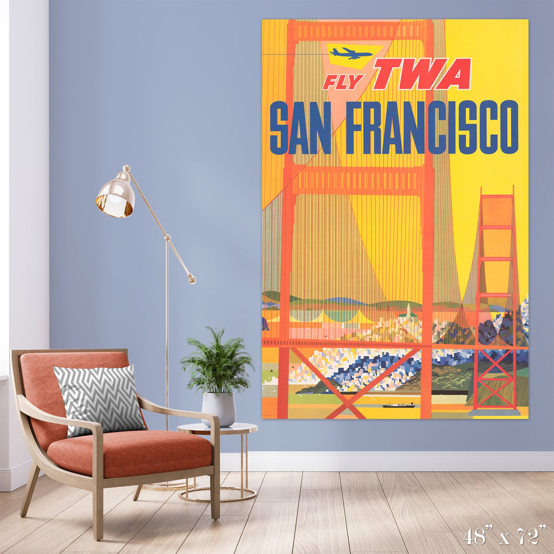 Fly San Francisco Colossal Art Print - Trendy Custom Wallpaper | Contemporary Wallpaper Designs | The Detroit Wallpaper Co.