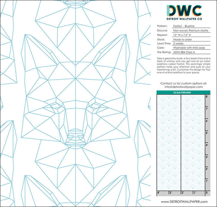 Foxtrot - Blueline <br> Wallpaper - The Detroit Wallpaper Co.