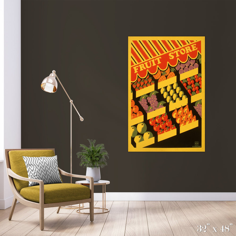 Fruit Store Colossal Art Print - Trendy Custom Wallpaper | Contemporary Wallpaper Designs | The Detroit Wallpaper Co.