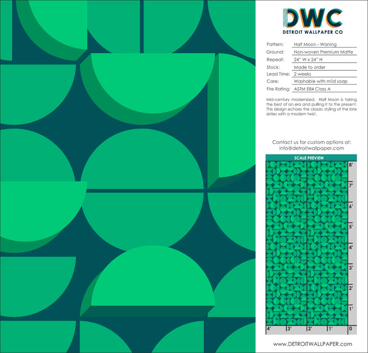 Half Moon - Waning <br> Wallpaper - The Detroit Wallpaper Co.