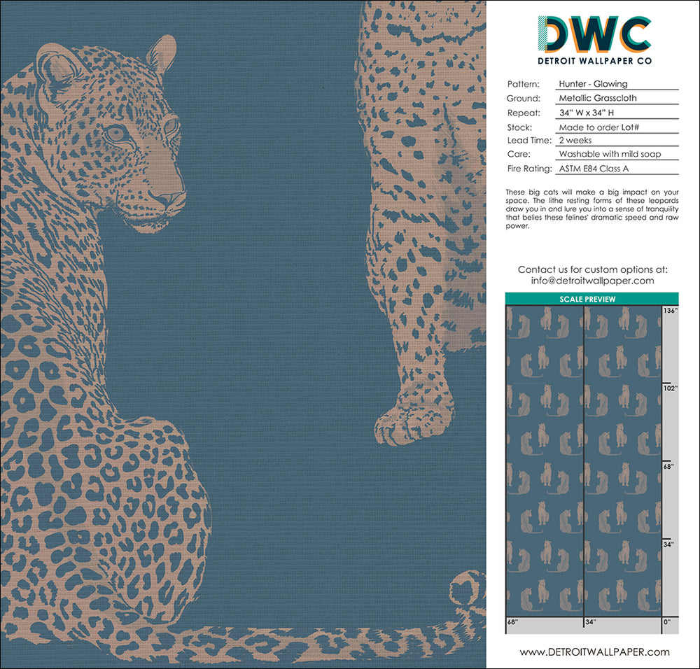 Hunter - Glowing Grasscloth Wallpaper - The Detroit Wallpaper Co.