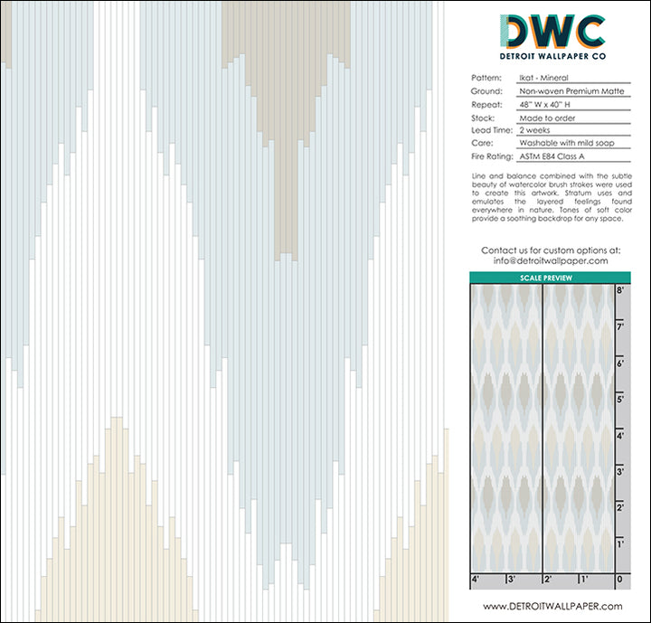 Ikat - Mineral <br> Wallpaper - The Detroit Wallpaper Co.