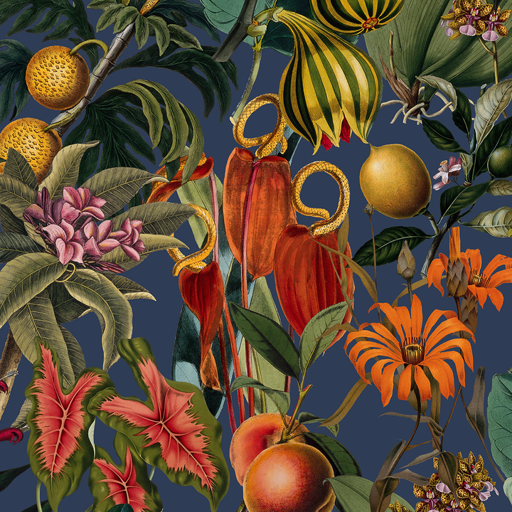 Lush - Navy <br> Wallpaper - The Detroit Wallpaper Co.