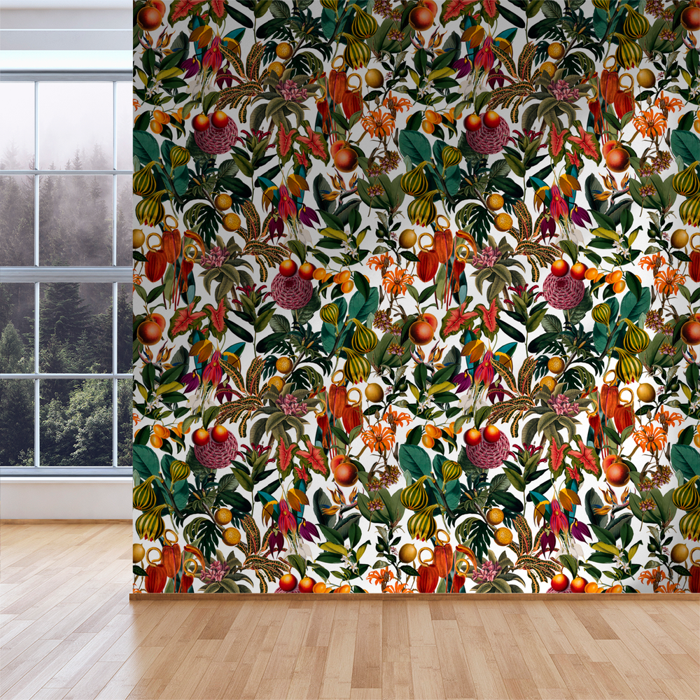 Lush - White <br> Wallpaper - The Detroit Wallpaper Co.