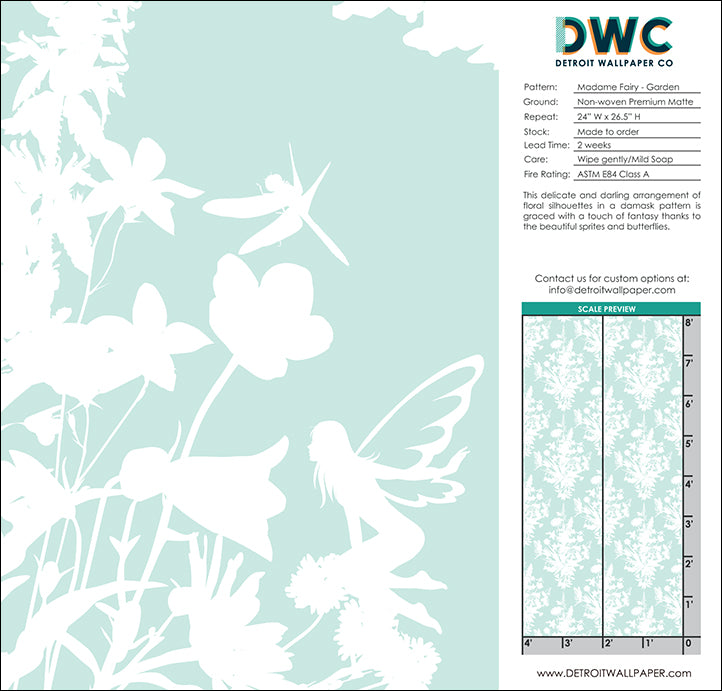Madame Fairy - Moonflower <br> Wallpaper - The Detroit Wallpaper Co.