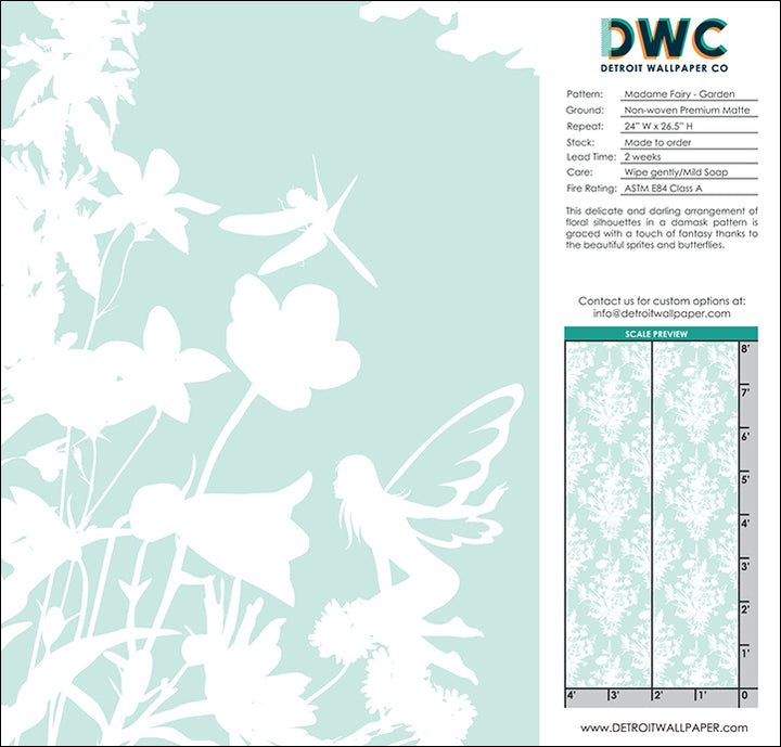 Madame Fairy - Moonflower <br> Wallpaper - The Detroit Wallpaper Co.