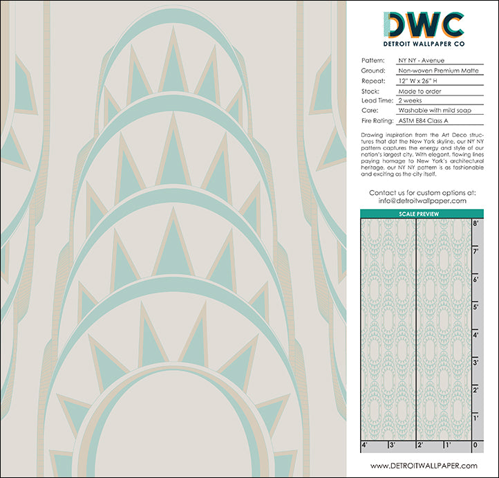 NY NY - Avenue <br> Wallpaper - The Detroit Wallpaper Co.