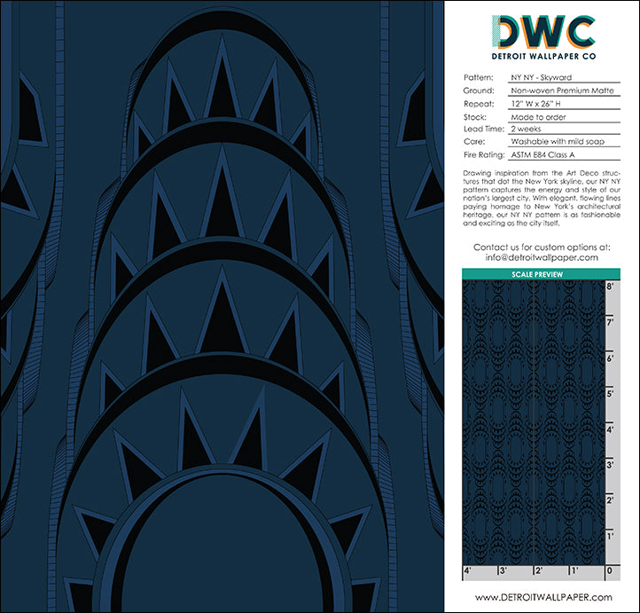 NY NY - Skyward <br> Wallpaper - The Detroit Wallpaper Co.