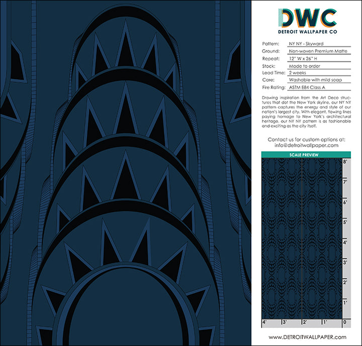 NY NY - Skyward <br> Wallpaper - The Detroit Wallpaper Co.