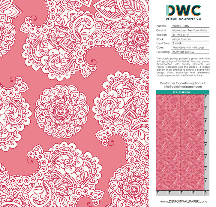 Paisley - Taffy - The Detroit Wallpaper Co.