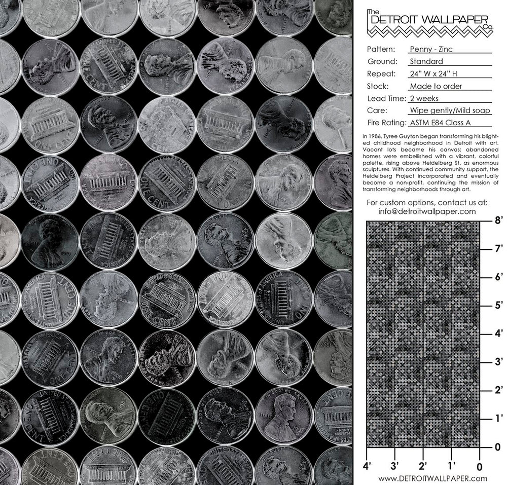 Penny - Zinc <br> Heidelberg Project - Trendy Custom Wallpaper | Contemporary Wallpaper Designs | The Detroit Wallpaper Co.