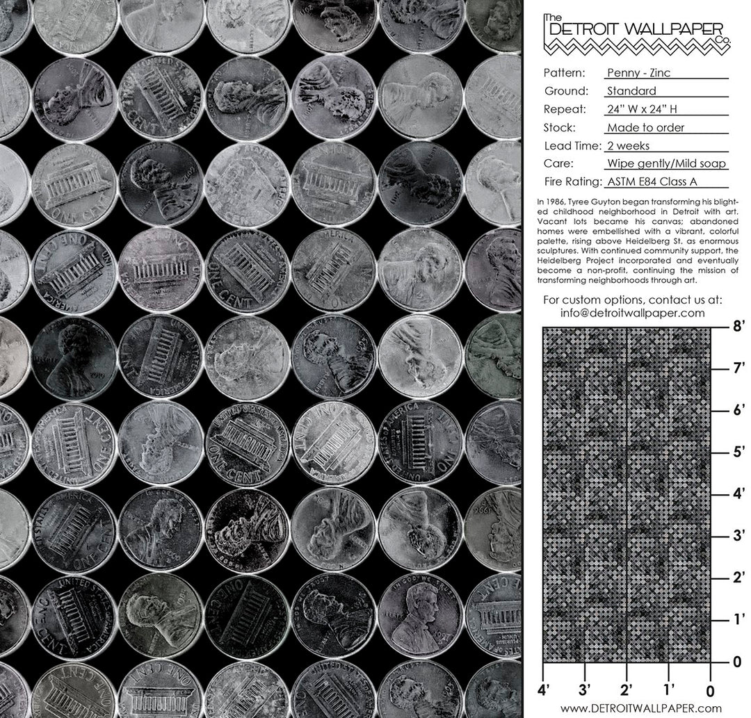 Penny - Zinc <br> Heidelberg Project - Trendy Custom Wallpaper | Contemporary Wallpaper Designs | The Detroit Wallpaper Co.