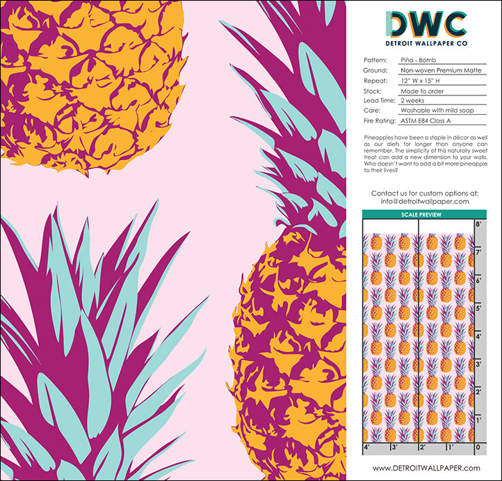 Piña - Bomb <br> Wallpaper - The Detroit Wallpaper Co.