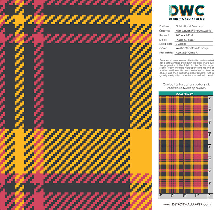 Plaid - Band Practice <br> Wallpaper - The Detroit Wallpaper Co.