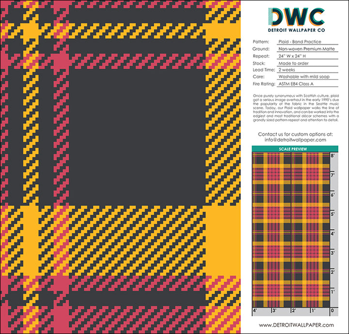 Plaid - Band Practice <br> Wallpaper - The Detroit Wallpaper Co.