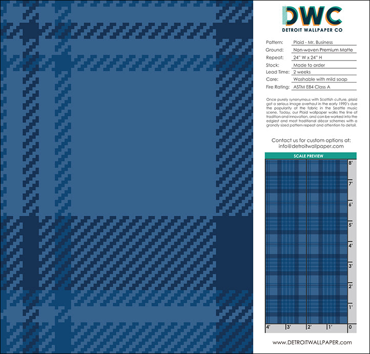 Plaid - Mr. Business <br> Wallpaper - The Detroit Wallpaper Co.