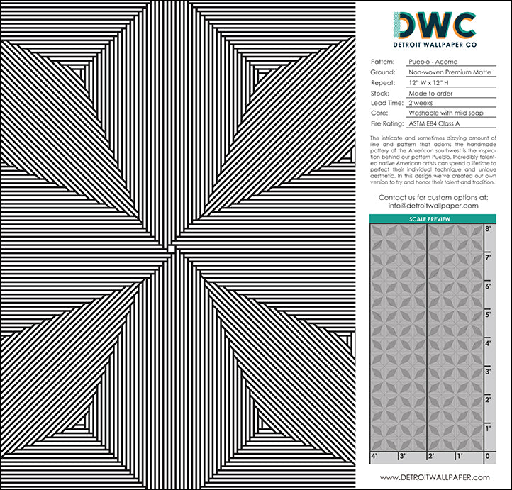 Pueblo - Acoma <br> Wallpaper - The Detroit Wallpaper Co.