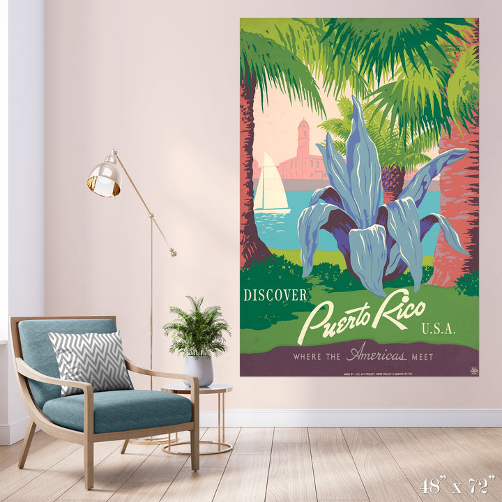 Puerto Rico Colossal Art Print - Trendy Custom Wallpaper | Contemporary Wallpaper Designs | The Detroit Wallpaper Co.