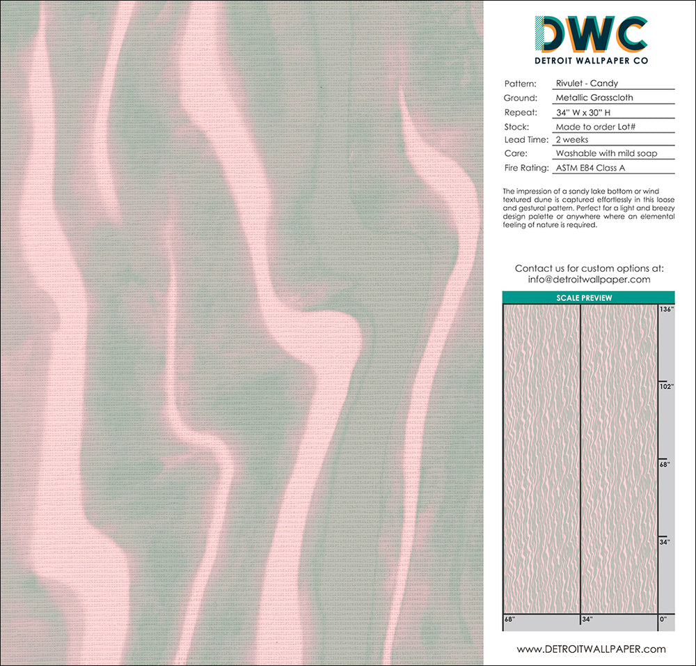 Rivulet - Candy <br> Grasscloth - The Detroit Wallpaper Co.